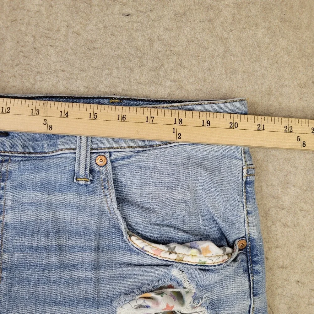 American Eagle Airflex+ Athletic Fit Jeans Mens 40x32 Rainbow Stitch Stars Light